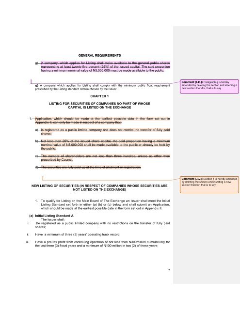 listing rules - The Nigerian Stock Exchange