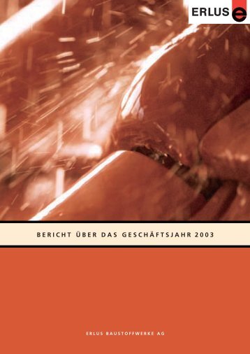 BERICHT ÜBER DAS GESCHÄFTSJAHR 2003 - Erlus AG