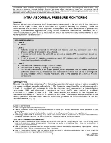 Intra-abdominal Pressure Monitoring - SurgicalCriticalCare.net