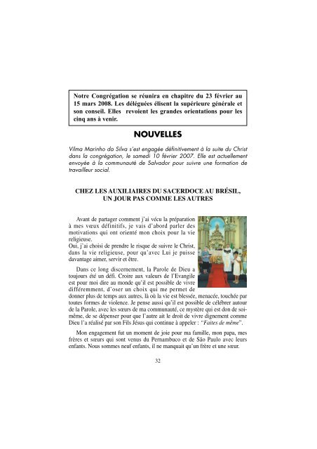 NOUVELLES - Le site des auxiliaires du Sacerdoce