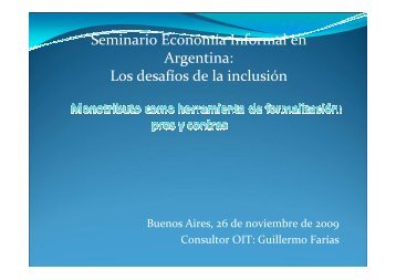 Monotributo como herramienta de formalizaciÃ³n - Oit