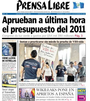 WIKILEAKS PONE EN APRIETOS A ESPAÃA - Prensa Libre