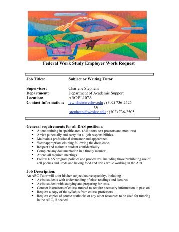 Federal Work Study Employer Work Request