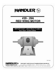 29 & 29A Red Wing Lathe Manual - Handler Manufacturing