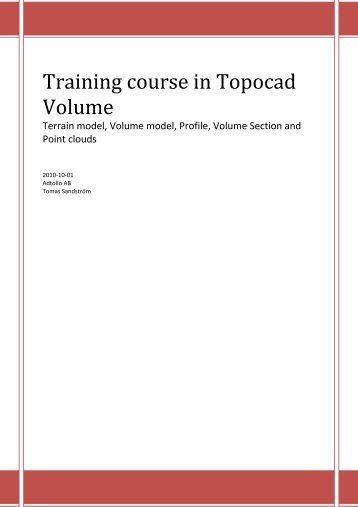 Training course in Topocad Volume - Adtollo