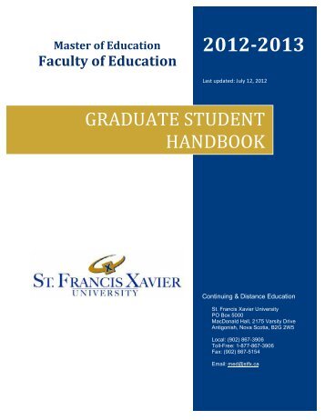 Handbook - St. Francis Xavier University