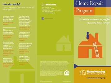 home Repair Program Brochure - Maine State Housing Authority