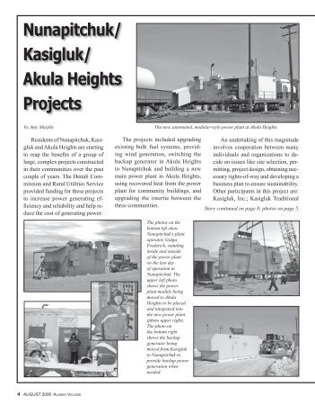 Kasigluk Nunap projects - Alaska Village Electric Cooperative