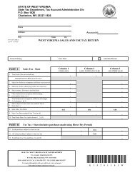 WEST VIRGINIA SALES AND USE TAX RETURN - State of West ...