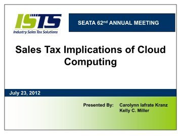 Sales Tax Implications of Cloud Computing - State of West Virginia Sales Tax Implications of Cloud Computing - State of West Virginia