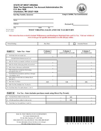 WEST VIRGINIA SALES AND USE TAX RETURN - State of West ...