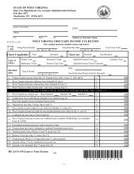 WEST VIRGINIA FIDUCIARY INCOME TAX RETURN STATE OF ...