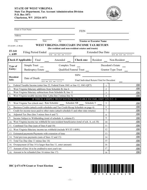 Virginia State Tax >> West Virginia Fiduciary Income Tax Return Filing Period Virginia State Tax >> West Virginia Fiduciary Income Tax Return Filing Period