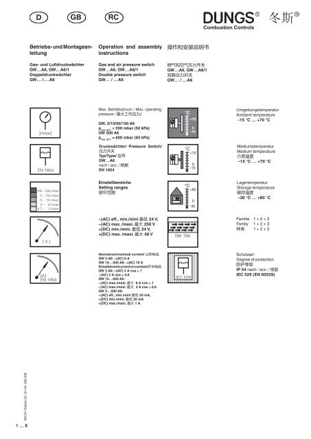 und Montageanleitung (D, GB, CN): 259358 - Dungs Mobile