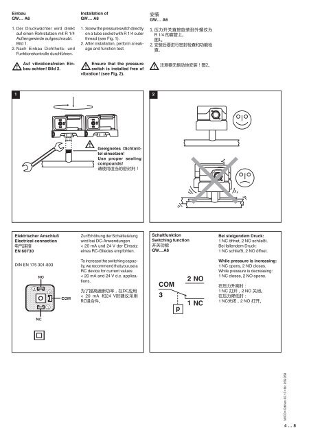 und Montageanleitung (D, GB, CN): 259358 - Dungs Mobile