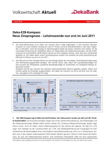 Deka-Ezb-Kompass: Neue Zinsprognose ... - Dekabank