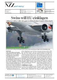 21.4.13 NZZ am Sonntag. Swiss will EU einklagen - Aerosuisse