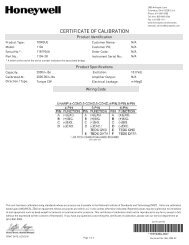 Torque - CW Calibration Certificate Example - Honeywell Test and ...