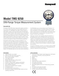 Model TMS 9250 - DIN - Honeywell Test and Measurement Sensors