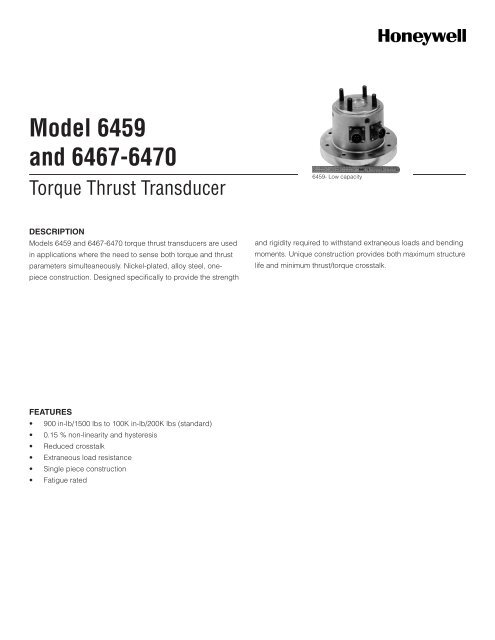 Model 6459 and 6467-6470 - Honeywell Test and Measurement ...