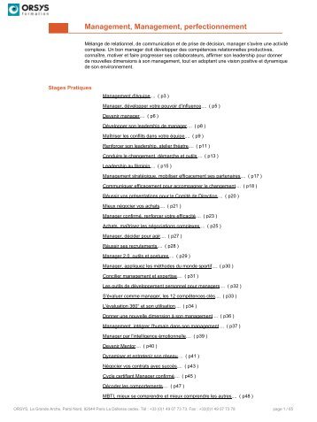 Management, Management opÃ©rationnel - Orsys