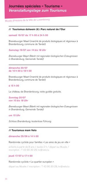 Programme des musÃ©es Museumsprogramm - D'stater musÃ©eÃ«n