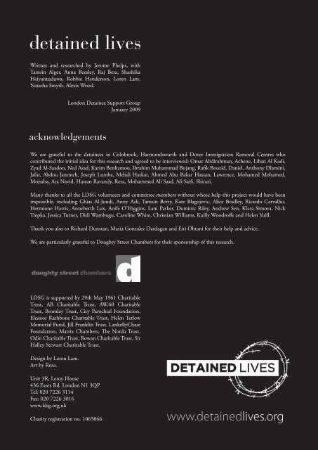 Detained Lives: the real cost of indefinite ... - Detention Action