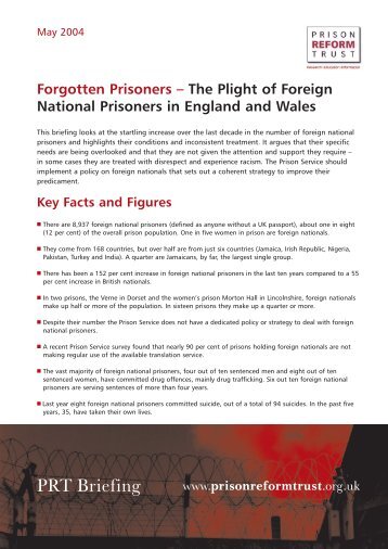 PRT Briefing - Prison Reform Trust