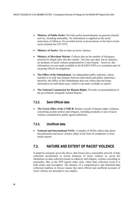 RACIST VIOLENCE IN 15 EU MEMBER STATES - Cospe