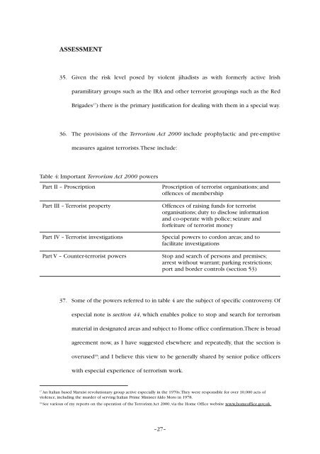 The Definition of Terrorism CM 7052 - Official Documents