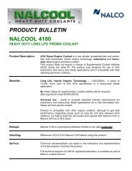 PRODUCT BULLETIN NALCOOL 4100 - Statewide Oil