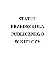 STATUT PRZEDSZKOLA PUBLICZNEGO W KIELCZY - Zawadzkie