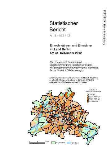 Einwohner im Land Berlin am 31. Dezember 2012 - Amt für Statistik ...