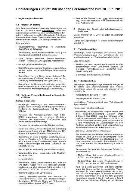 Personalstandstatistik 2013 Erhebungsunterlagen ...