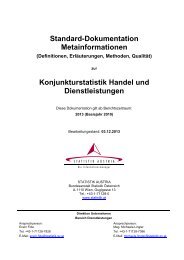 Konjunkturstatistik Handel und Dienstleistungen ab ... - Statistik Austria
