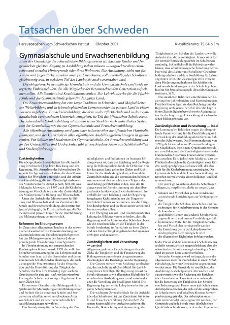 Gymnasialschule und Erwachsenenbildung - Eu-Info.deutschland