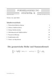 FORMELSAMMLUNG STATISTIK B