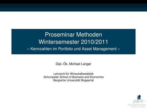 Kennzahlen im Portfolio und Asset Management - Lehrstuhl fÃ¼r ...