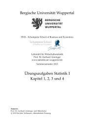 Bergische UniversitÃ¤t Wuppertal Ãbungsaufgaben Statistik I Kapitel ...