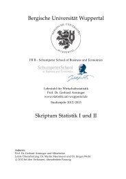 Bergische UniversitÃ¤t Wuppertal Skriptum Statistik I und II