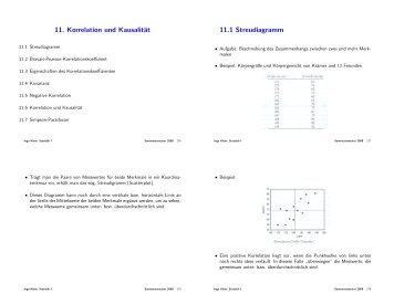 11. Korrelation und Kausalität 11.1 Streudiagramm
