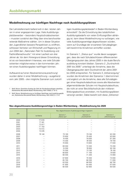 Entwicklungen und Strukturen des Arbeitsmarktes in Baden ...