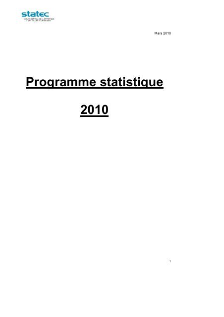 Programme statistique 2010 (pdf - 398 Ko) - Portail des statistiques