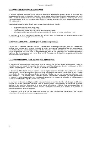 Programme statistique 2010 (pdf - 398 Ko) - Portail des statistiques