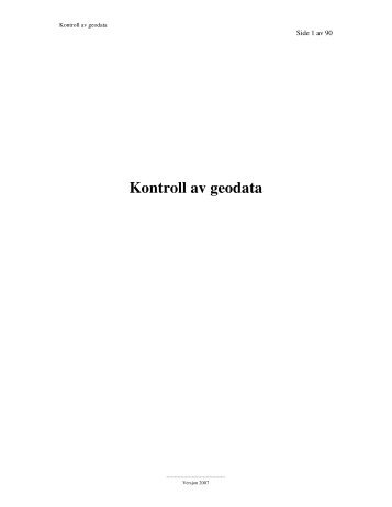 Kontroll av geodata - Kartverket