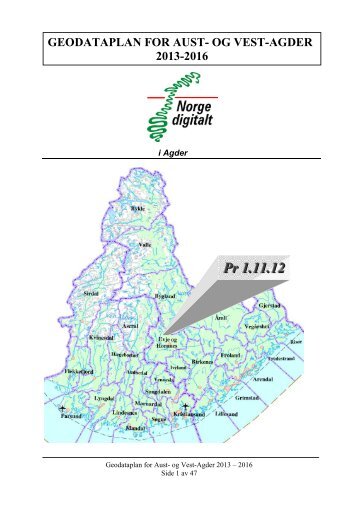 Geodataplan for Aust- og Vest-Agder 2013 â 2016 - Kartverket