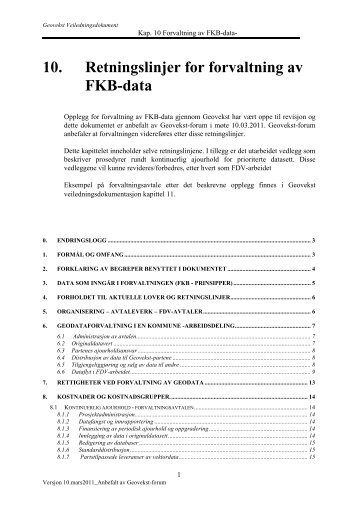 Retningslinjer for forvaltning av FKB-data - Kartverket