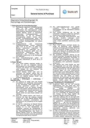 General terms of Purchase - Statkraft