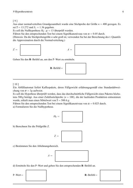 Kapitel 9: Hypothesentests