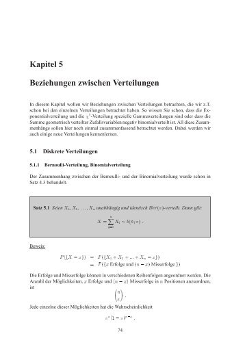 Kapitel 5 Beziehungen zwischen Verteilungen